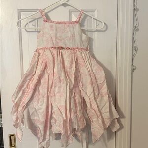 Pink and White Sleeveless Dress